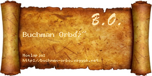 Buchman Orbó névjegykártya